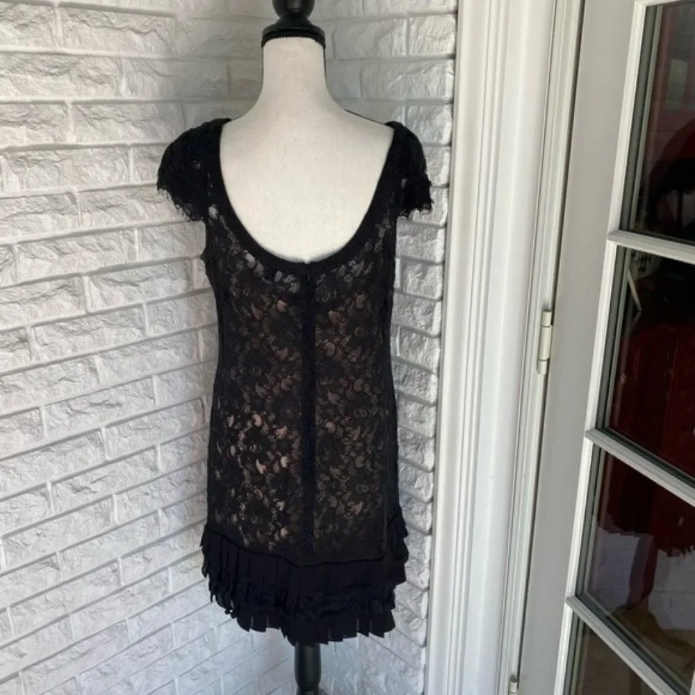 Jessica Simpson Flapper-Style Ruffle Lace Dress w/ Slip - Picture 2 of 6